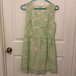 Mint lace mini dress